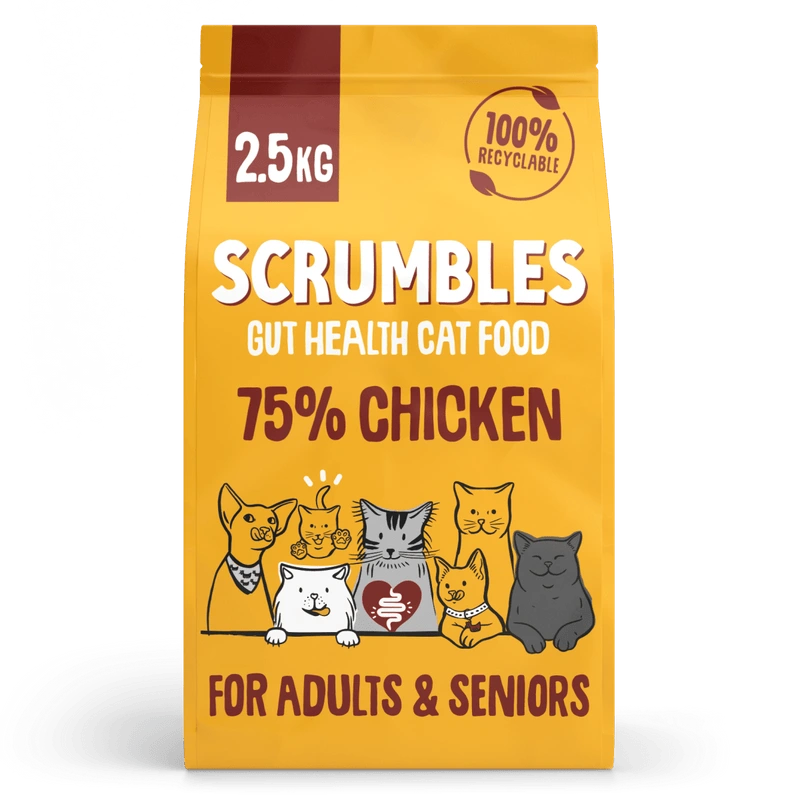 Scrumbles Chicken Dry Cat Food, 2.5 kg pack shown — manufacturer product image